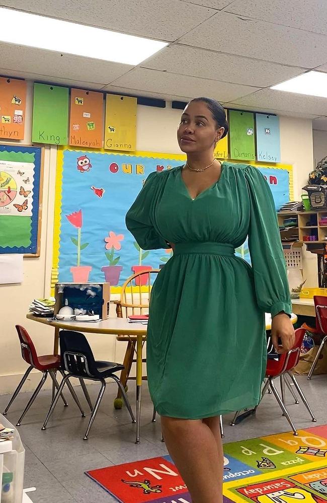 A teacher in the US has been slammed for her ‘inappropriate’ outfits. Picture: Instagram/toyboxdollz