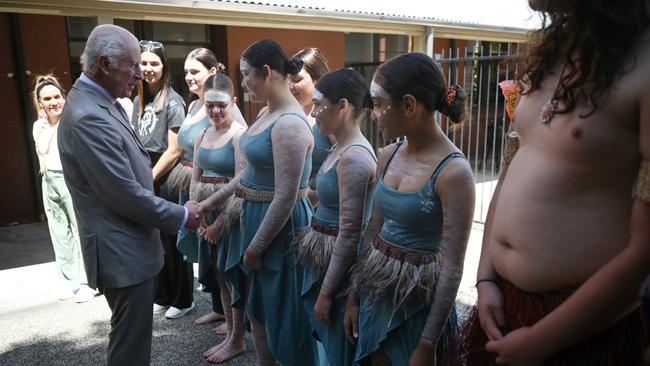 Charles visits the National Centre of Indigenous Excellence on October 22, 2024 in the inner city Sydney suburb of Redfern. Picture: Victoria Jones - Pool/Getty Images