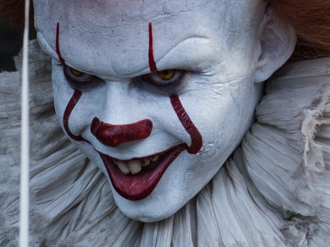 Pennywise the Clown (Bill Skarsgard) in a scene from Stephen King's It. Roadshow Films.