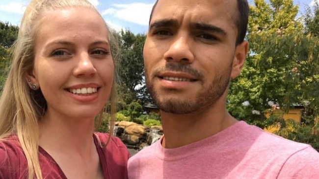 Jasmine Gluth with her partner Ashtan Ryan who was tragically killed in a car crash near Dubbo on May 15, 2021. Picture: Facebook/Jasmine Gluth