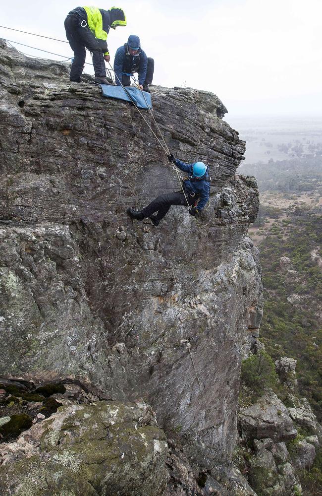 Abseiling at Mt Arapiles.