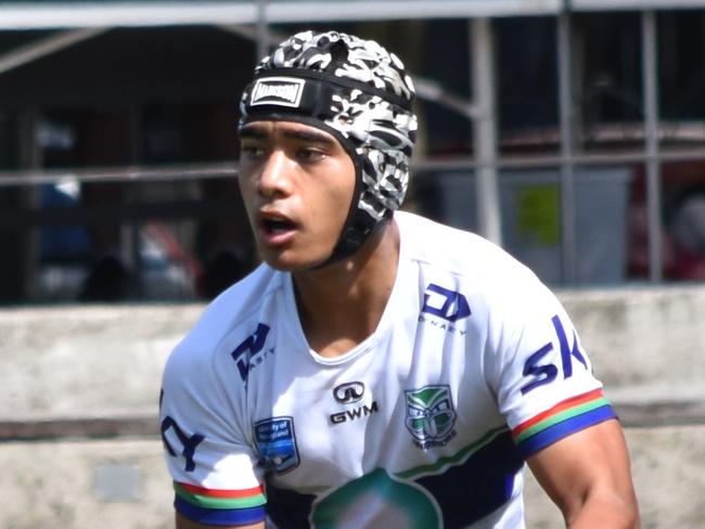 Boston Krone passes the ball. Picture: Sean Teuma. NSWRL Junior Reps, Harold Matthews Cup round four, South Sydney Rabbitohs vs New Zealand Warriors at Redfern Oval, 25 February 2024