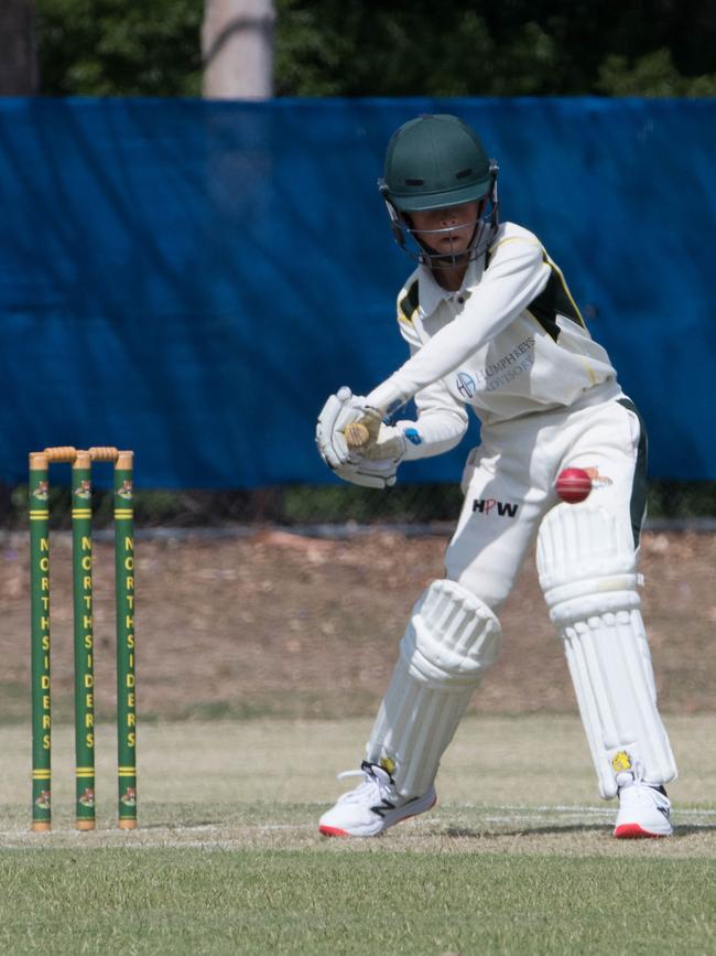 A Northsiders Level 2A batter watches the ball closely at Keith Sternberg Oval. Picture: Gary Reid