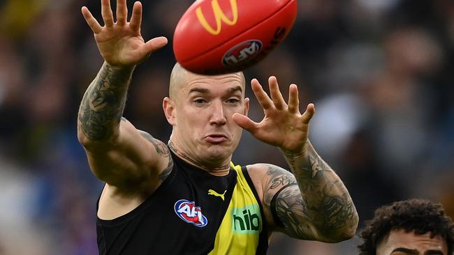 Dustin Martin is finding his best form after a break for personal reasons. Picture: Quinn Rooney/Getty Images