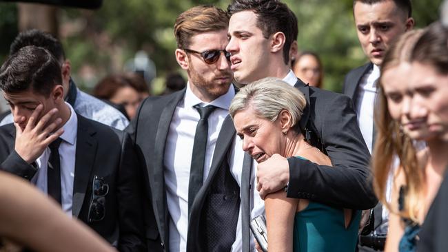 The family mourn the loss of popular northern beaches teenager Tom Valentino at Manly Vale on 27th February 2020. Picture: Julian Andrews.