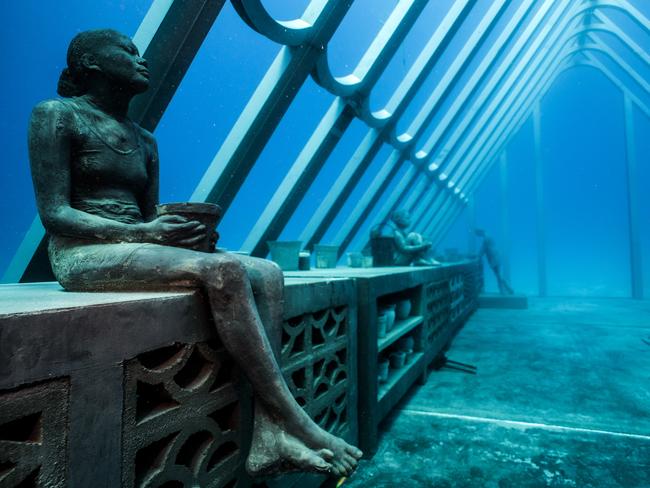 As well as being a tourism attraction, the underwater art museum aims to highlight reef conservation, restoration and education. Picture: Jason deCaires