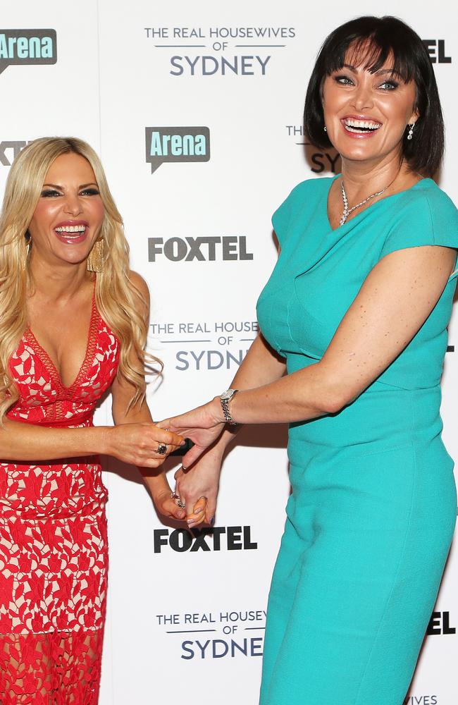 Lisa with new bestie Melissa Tkautz at the launch. Picture: Stephen Cooper