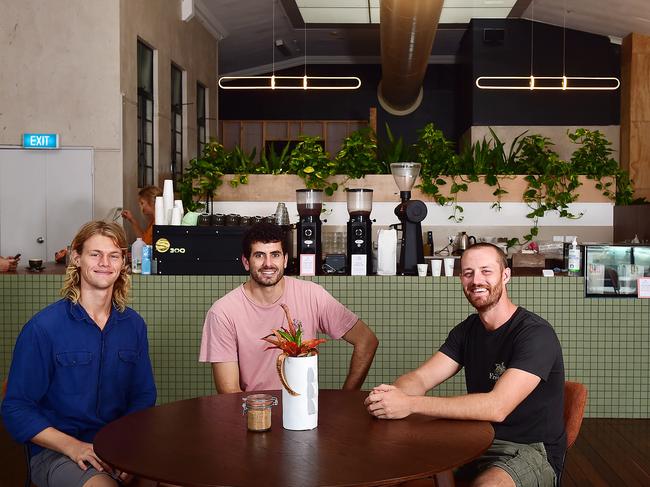 HeyDays on Flinders Street have opened their doors, staff Max O'Connor, Calvin Bromham and Ryan Toleman. Picture: Shae Beplate.