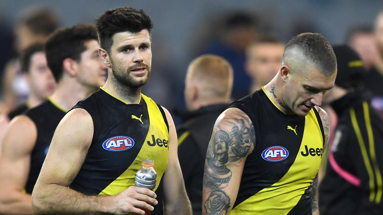 Trent Cotchin and Dustin Martin’s Tigers are suddenly in a slump. Pic: AAP