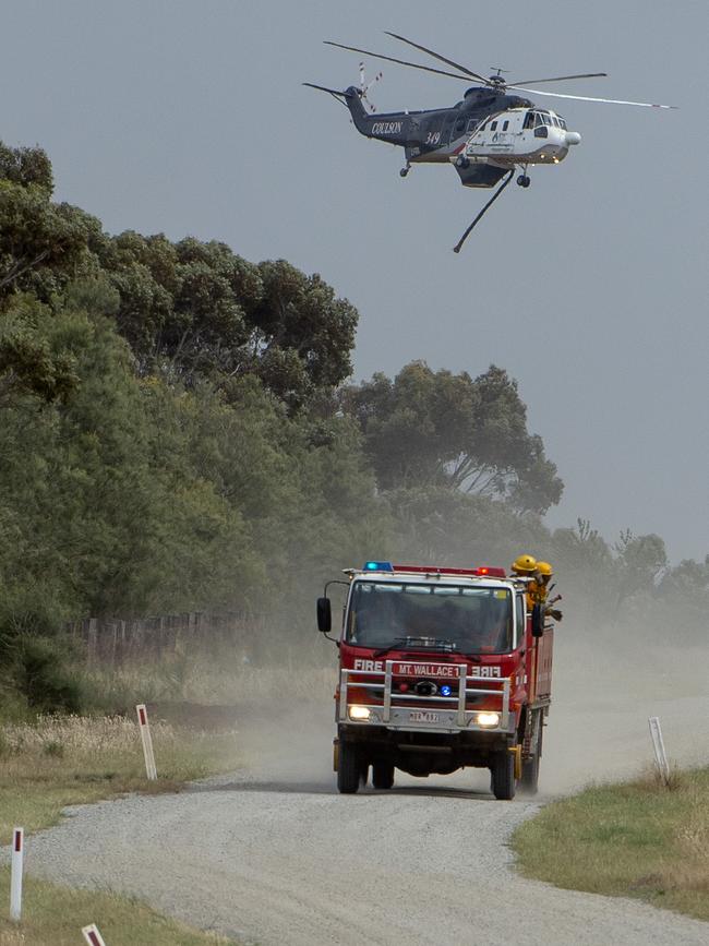 Fire crews respond to the Little River grass fires. Picture: Jay Town