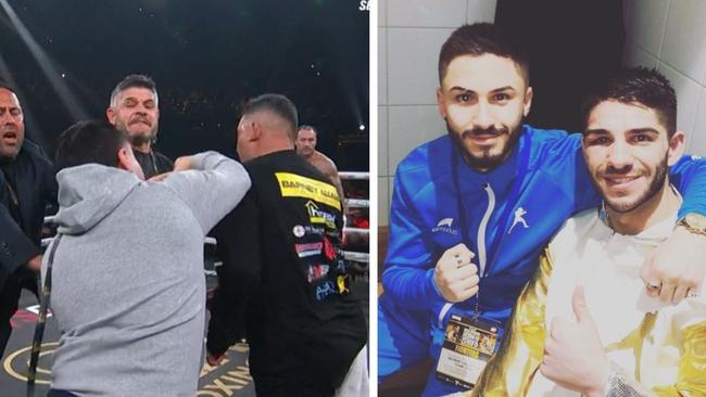 The punch has landed team Zerafa in hot water. Photo: Fox Sports and Instagram