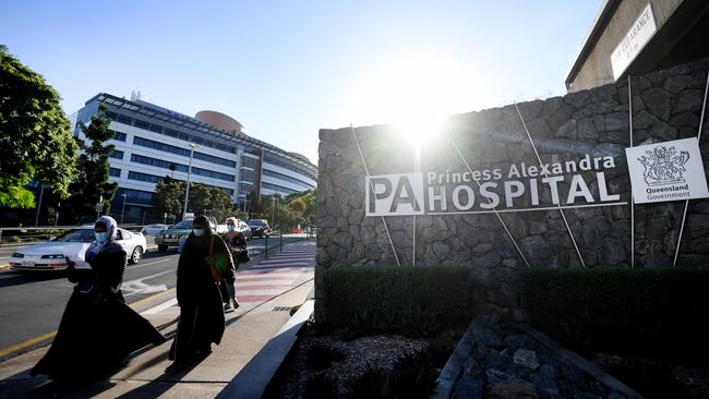 Princess Alexandra Hospital in Brisbane along with other health facilities in the Metro South Health district have visitor restrictions in place. Picture: NCA NewsWire / Dan Peled
