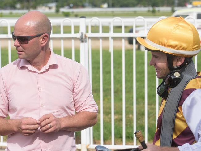 Murwillumbah rainer Matt Dunn and jockey Matt McGuren. Photo Adam Hourigan.