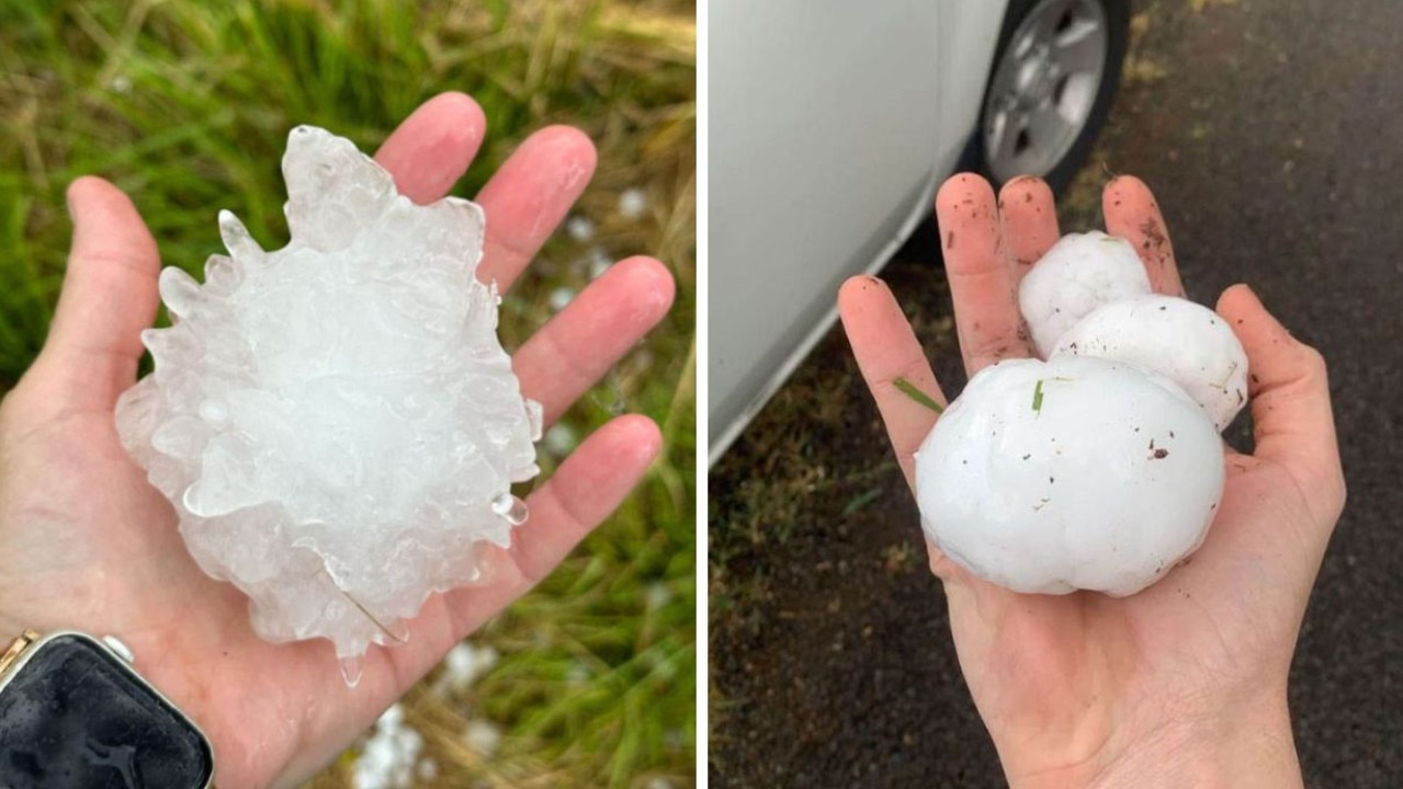 Wild images as communities hit by giant hail as storms smash parts of SEQ