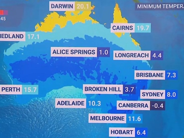 Friday has brought widespread chilly mornings to much of the nation. Picture: Sky Weather