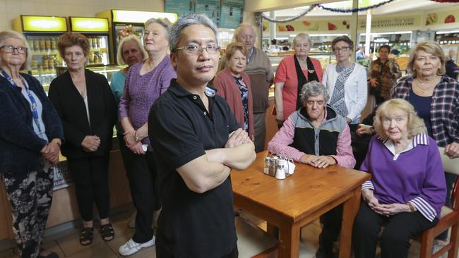 Gum Tree Coffee Lounge owner Hiep Nguyen and his customers are disappointed at the decision. Picture: Wayne Taylor