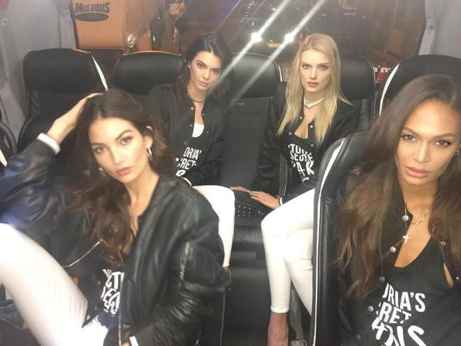 Lily Aldridge, Kendall Jenner, Lily Donaldson and Joan Smalls on November 28, 2016 ahead of the 2016 Victoria's Secret Fashion Show ... 