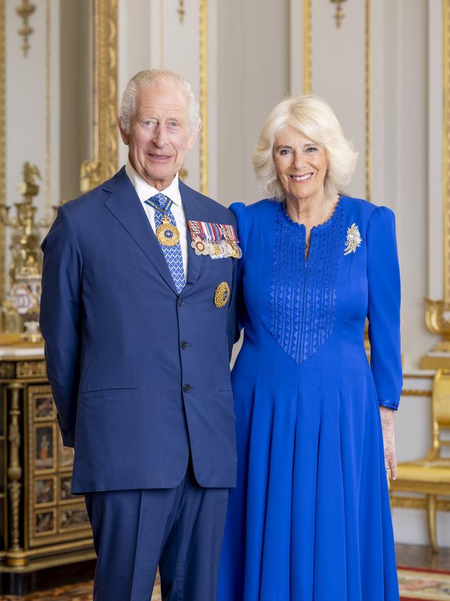 The official Australian portrait of His Majesty King Charles III and Queen Camilla at Buckingham Palace in London, England. Picture: NewsWire / Supplied