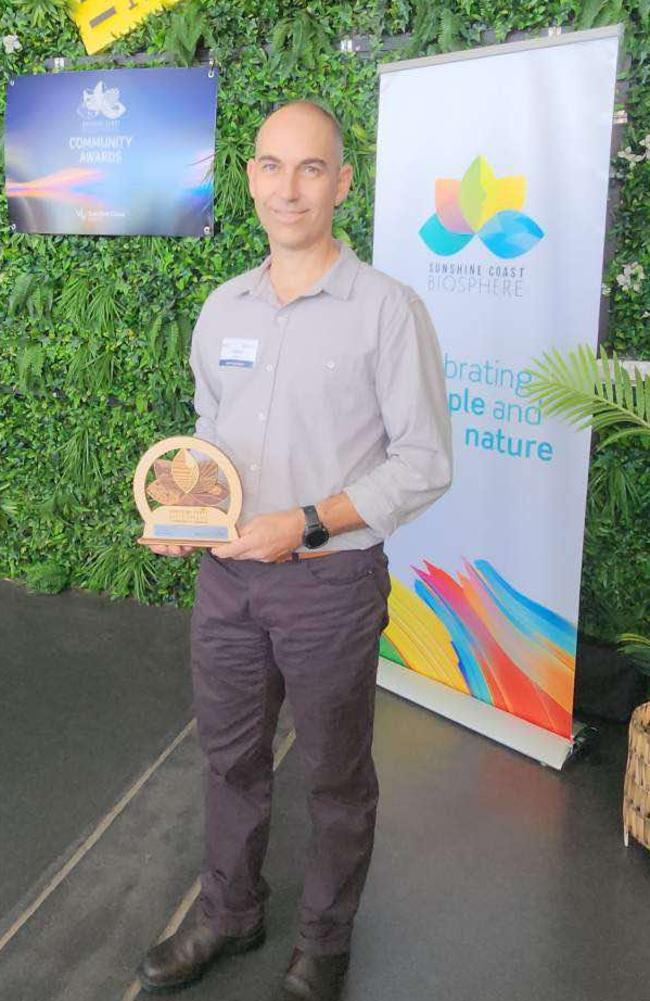 Trevor Picken at the Sunshine Coast Biosphere Community Awards 2024. Photo: contributed