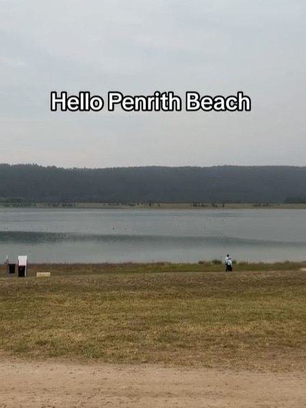 The beach was likened to a “puddle”. Picture: TikTok@ezrhi