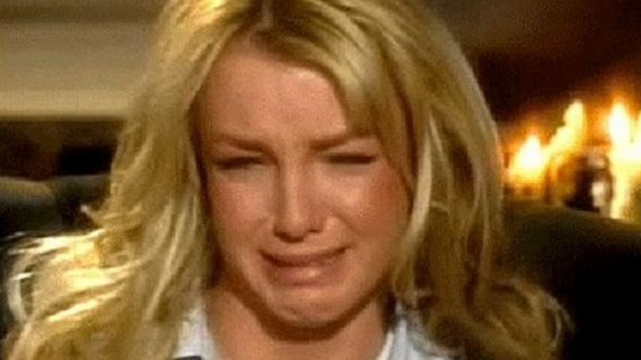 The interview spawned this infamous image of Spears crying.