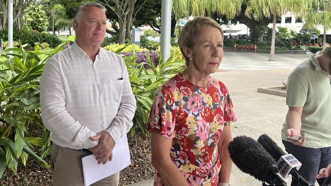Member for Cairns Michael Healy and Opposition Youth Justice spokeswoman Di Farmer met in Cairns to call on the Queensland government to introduce free and mandatory FASD testing for at-risk children in Queensland. Picture: Molly Frew