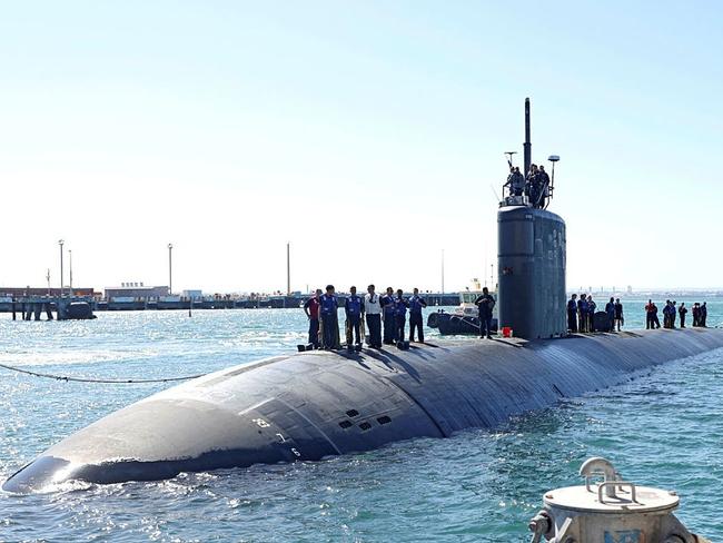 Los Angeles-class submarine USS Annapolis (SSN 760) arriving alongside Diamantina Pier at Fleet Base West, HMAS Stirling, WA.The nuclear-powered, conventionally-armed submarine USS Annapolis (SSN 760) is at HMAS Stirling for the second visit by a fast-attack submarine to Australia since the announcement of the AUKUS ( Australia, United Kingdom, United States) Optimal Pathway in March 20232024-03-10 Picture - ADF