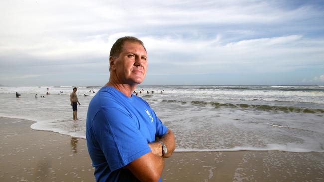 Steve Barclay, the father of Matthew Barclay, at Kurrawa Beach.