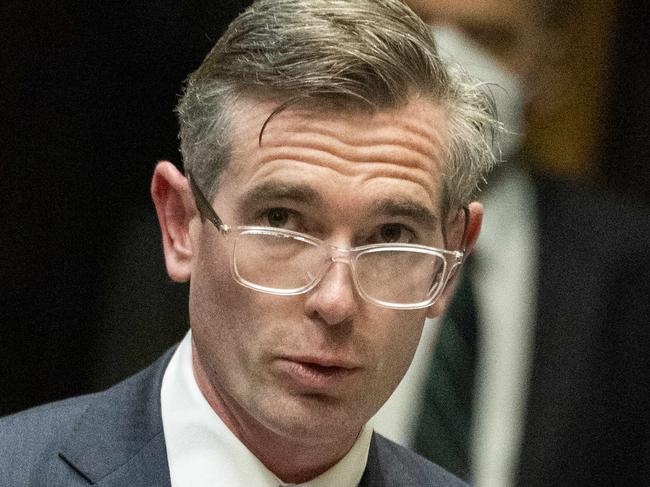 Sydney, Australia, NewsWire, Thursday, 11 August 2022.The Hon. Dominic Perrottet (LIB) Member for Epping, Premier pictured speaking at NSW Parliament Question Time at NSW Parliament House in Sydney.Picture: NewsWire / Monique Harmer