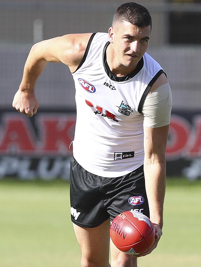 Tom Rockliff isn’t scoring well at Port Adelaide. Picture Sarah Reed