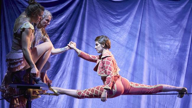 Acrobats performing in the Circus Oz show, Wunderage. Picture: Aaron Walker