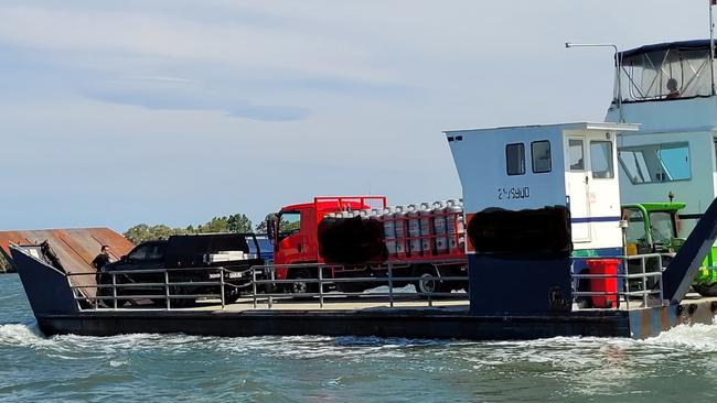 A barge was used to deliver gas to South Stradbroke Island.