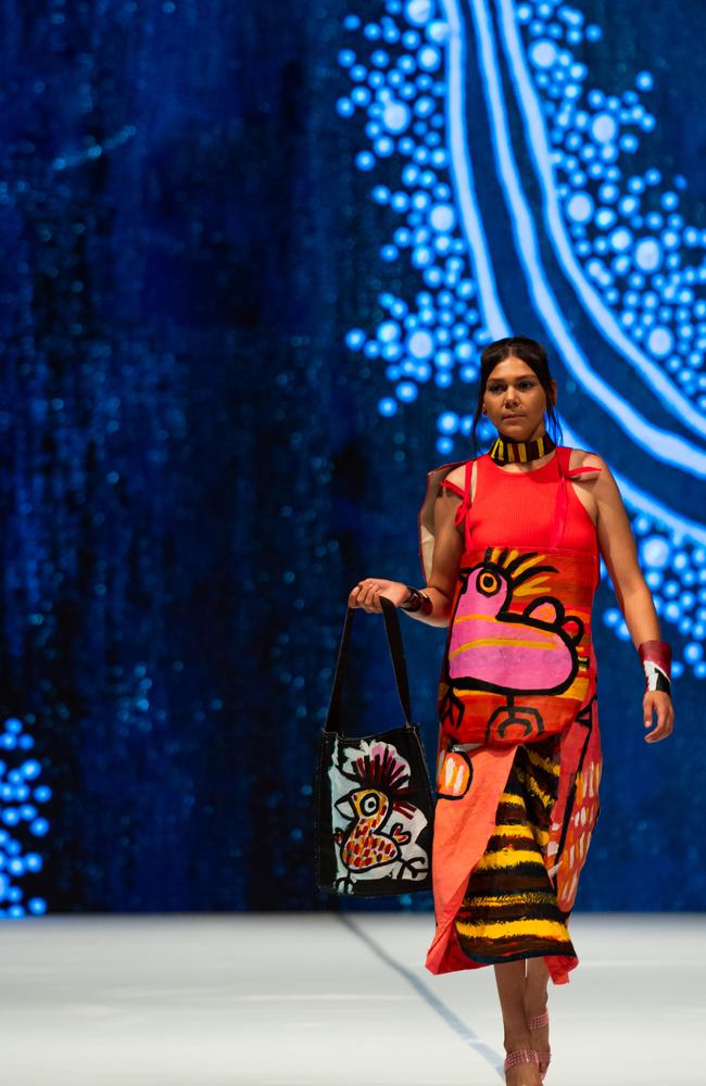 2024 Country to Couture at the Darwin Convention Centre showcases hand-designed First Nations fashion. Picture: Pema Tamang Pakhrin