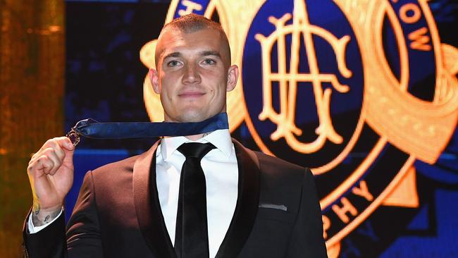 Dustin Martin with the 2017 Brownlow Medal.