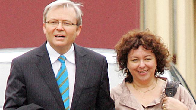 Kevin Rudd with wife Therese Rein in Sydney in 2007.