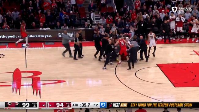 The all-in scuffle between the Miami Heat and Houston Rockets.