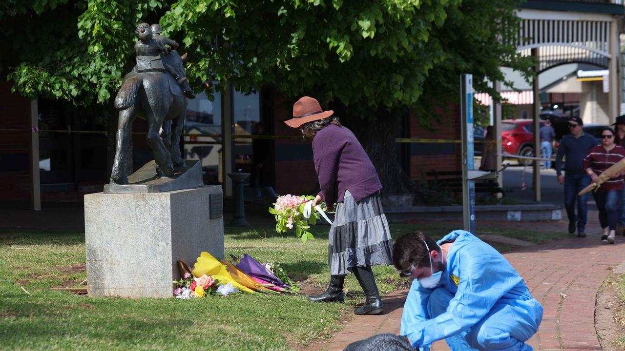 They were left to do their work as residents gathered near the crash site. Picture: NCA NewsWire / Brendan Beckett