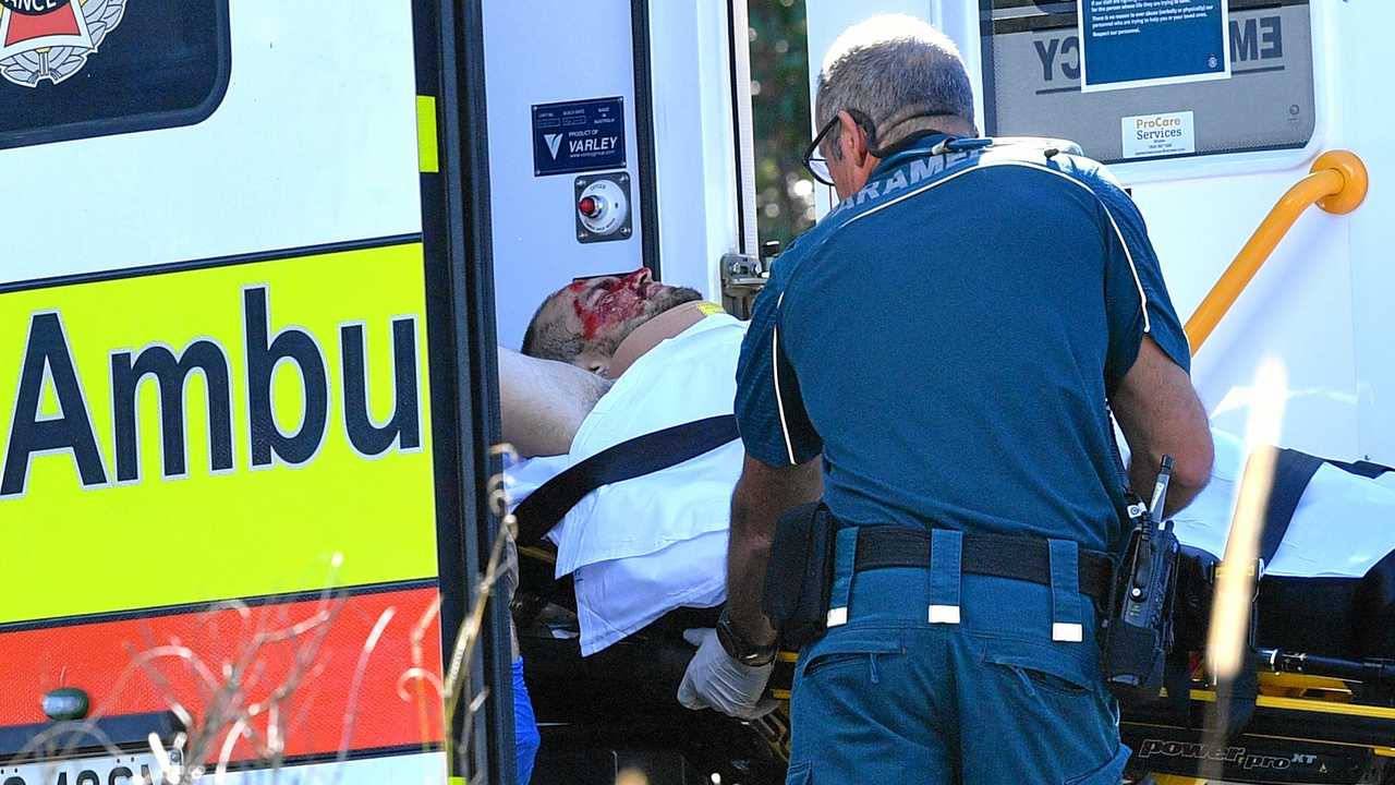 The police chased a car from north of Gympie and dozens of police apprehended a man near Parklands, just north of Nambour on the Bruce Highway. Traffic was stopped in both directions for several hours.