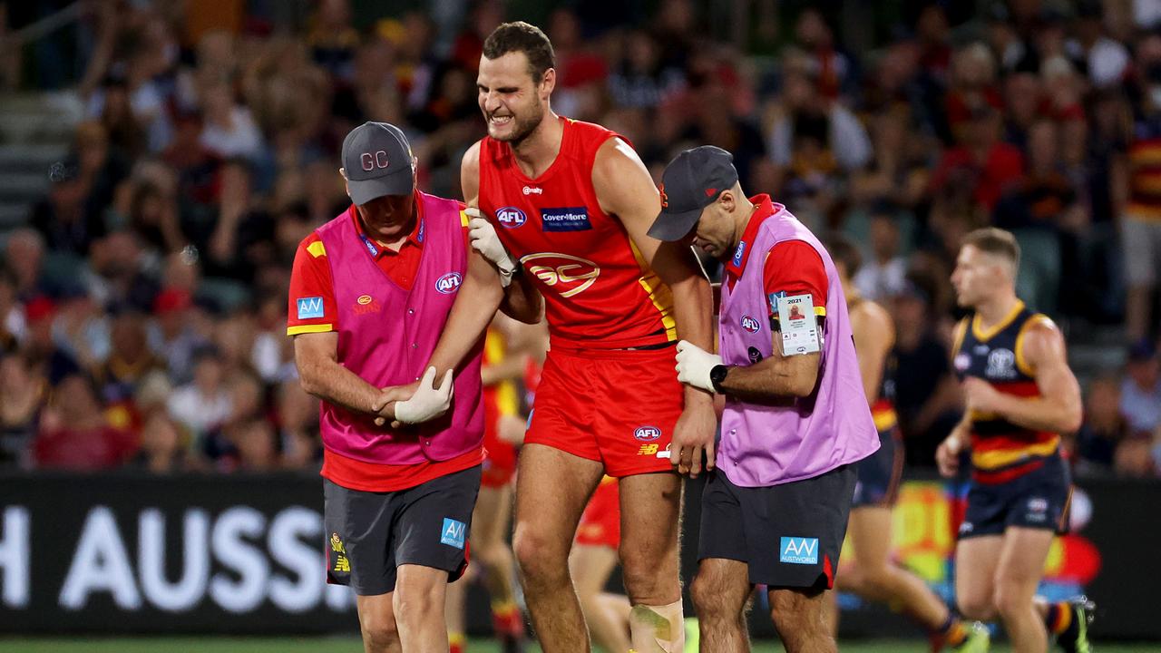Jarrod Witts of the Suns ruptured his ACL. Picture: James Elsby
