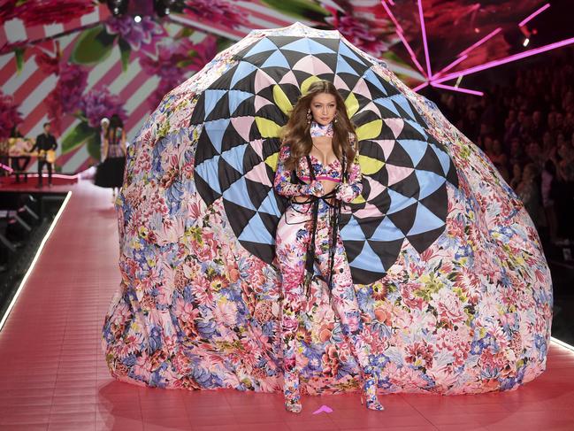 Gigi Hadid walks the runway during the 2018 Victoria's Secret Fashion Show at Pier 94 on Thursday, Nov. 8, 2018, in New York. (Photo by Evan Agostini/Invision/AP)