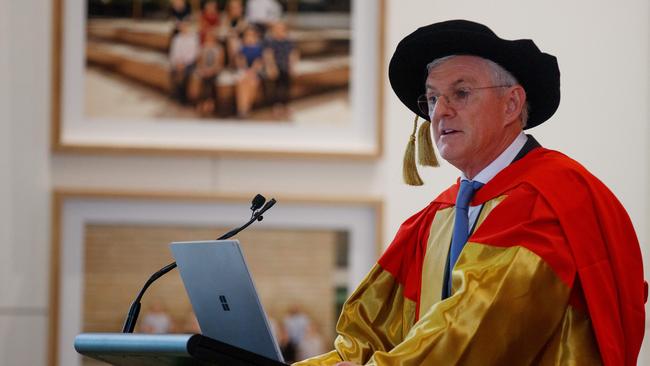 Steven Lowy receives his honorary doctorate from UNSW in Sydney on Thursday. Picture: Nikki Short