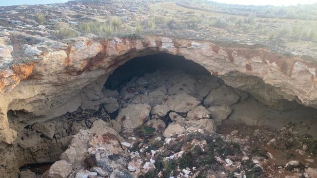 A new hole has formed on the Robe coastline overnight. Picture: District Council of Robe