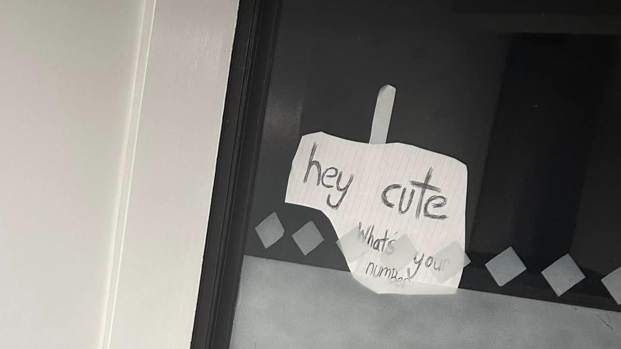 The creepy note the prowler left her daughter. Picture: