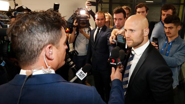 Gary Ablett speaks to the media after his win.