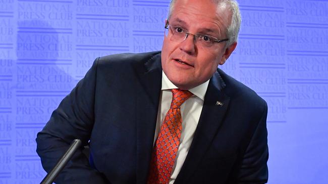 The Prime Minister was grilled at the Press Club today. Picture: AAP/Mick Tsikas