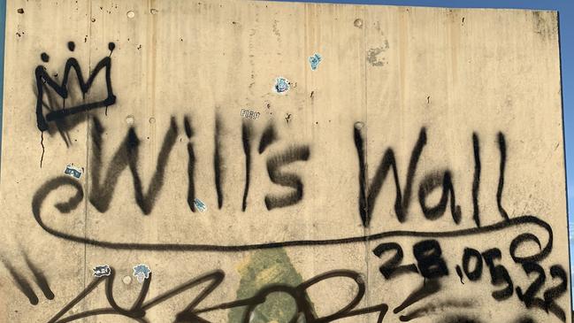 Tributes and messages at the Camilleri St skate park to Eimeo teen William Baker, 17. Picture: Tara Miko