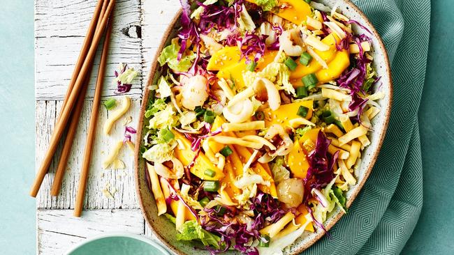 Mango and lychee crunchy noodle salad. Picture: Taste