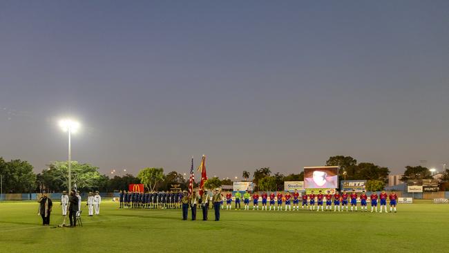 Mr Rowan Guyula and Mr Liam Stansfield from The Youth Mill, conducts a Welcome to County. Picture: Supplied.