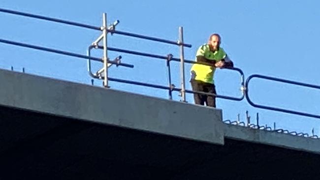 Security guards are patrolling the new Echuca-Moama bridge to stop daring swimmers from jumping off. Picture: Submitted