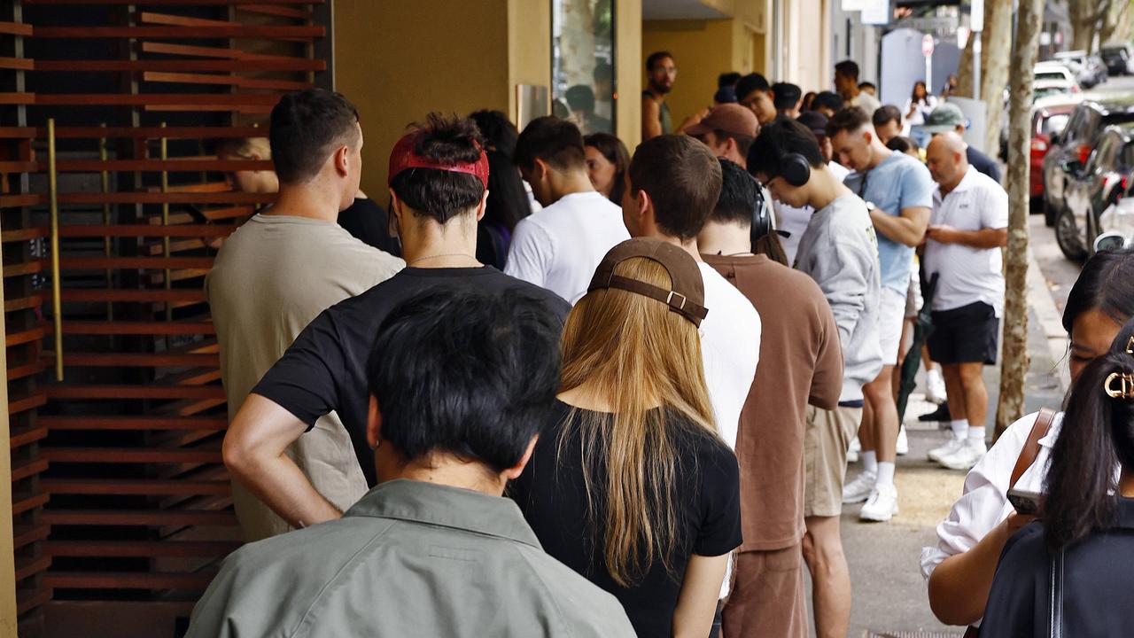 Renters queue up at a recent open for inspection. Picture: Sam Ruttyn